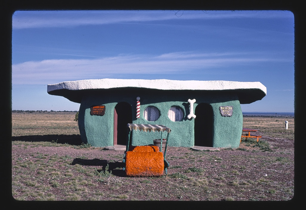 Barber and beauty shop, Bedrock City, Rts. 64 and 180, Valle, Arizona