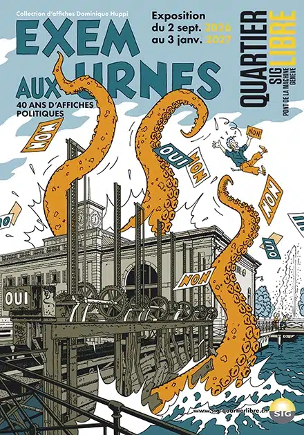 Affiche Expo EXEM aux urnes, 40 ans d'affiches politiques